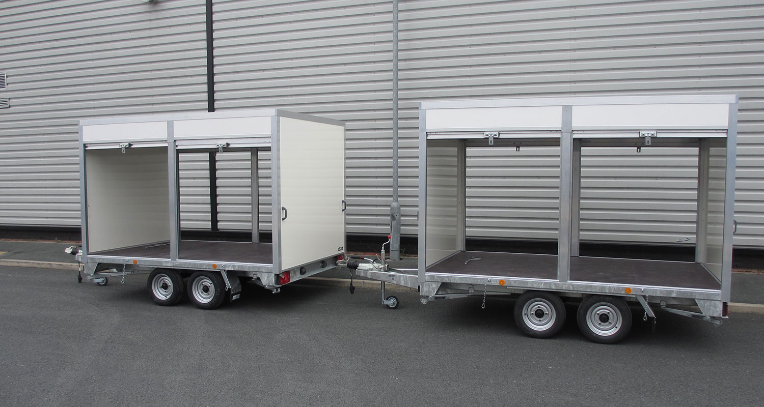 opened luggage trailers