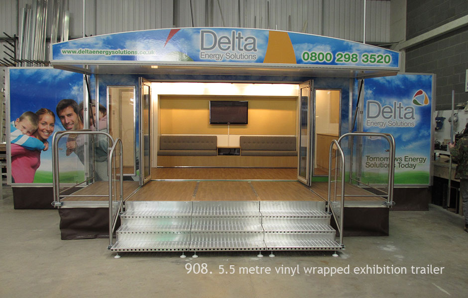5.5 metre graphic wrapped event trailer 908