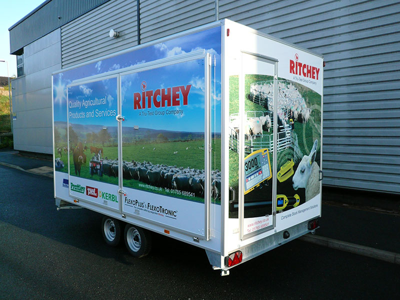 vinyl wrapped ritchey 4.2mt event trailer