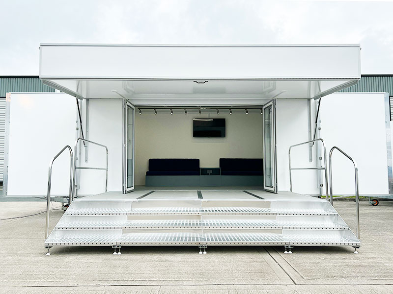 5.5metre event trailer stage setup to front